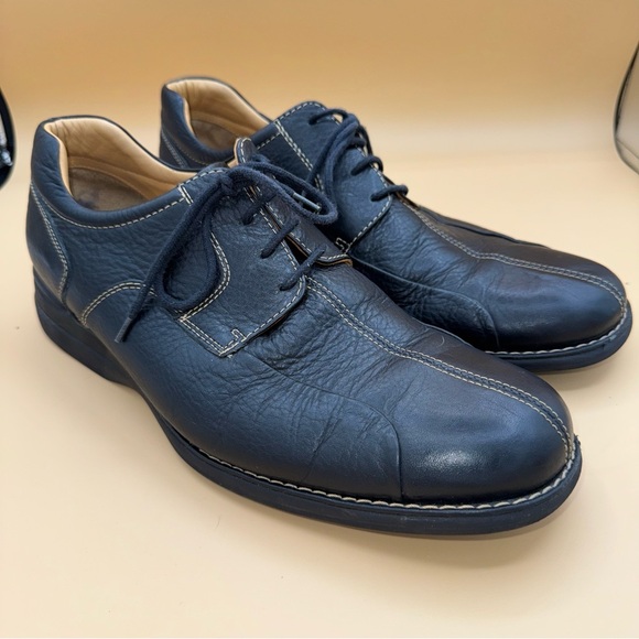 Johnston & Murphy Shuler‎ Black Pebbled Leather Oxford Shoes Men’s Size 12, EUC - Picture 1 of 7